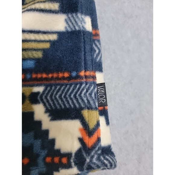 Valor Shirt Shacket Mens XL Aztec Fleece  Blue White Aztec Tribal Southwest - Picture 8 of 12